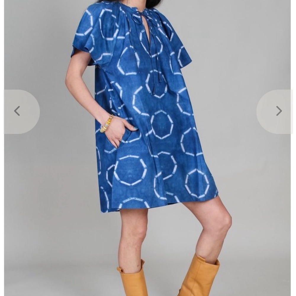 Apiece Apart Indigo Geometric Mini Dress